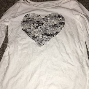 Camo heart white long sleeve